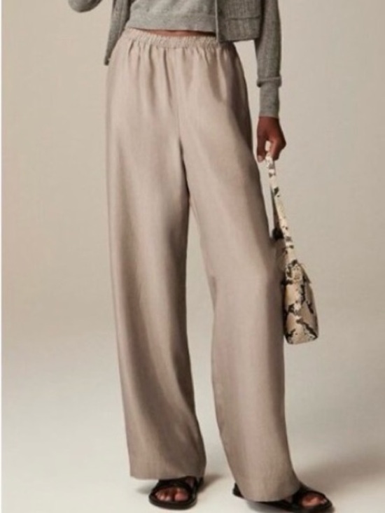 J. Crew Other - NEW! J. Crew Stratus pant in textured satin- spring rain color size L